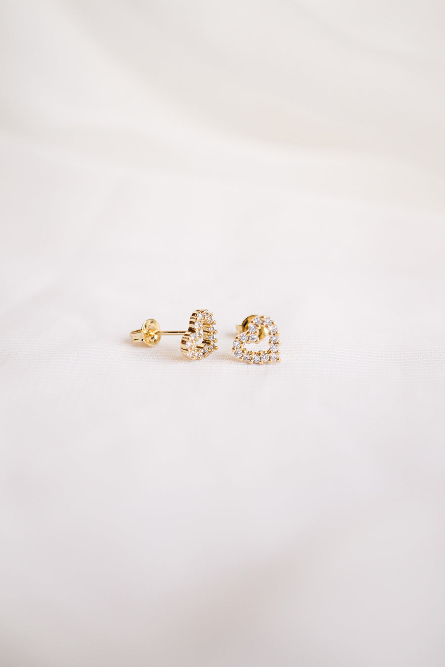 CZ Heart Stud in Gold