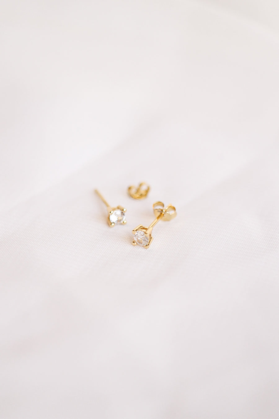 CZ Crystal Stud in Gold
