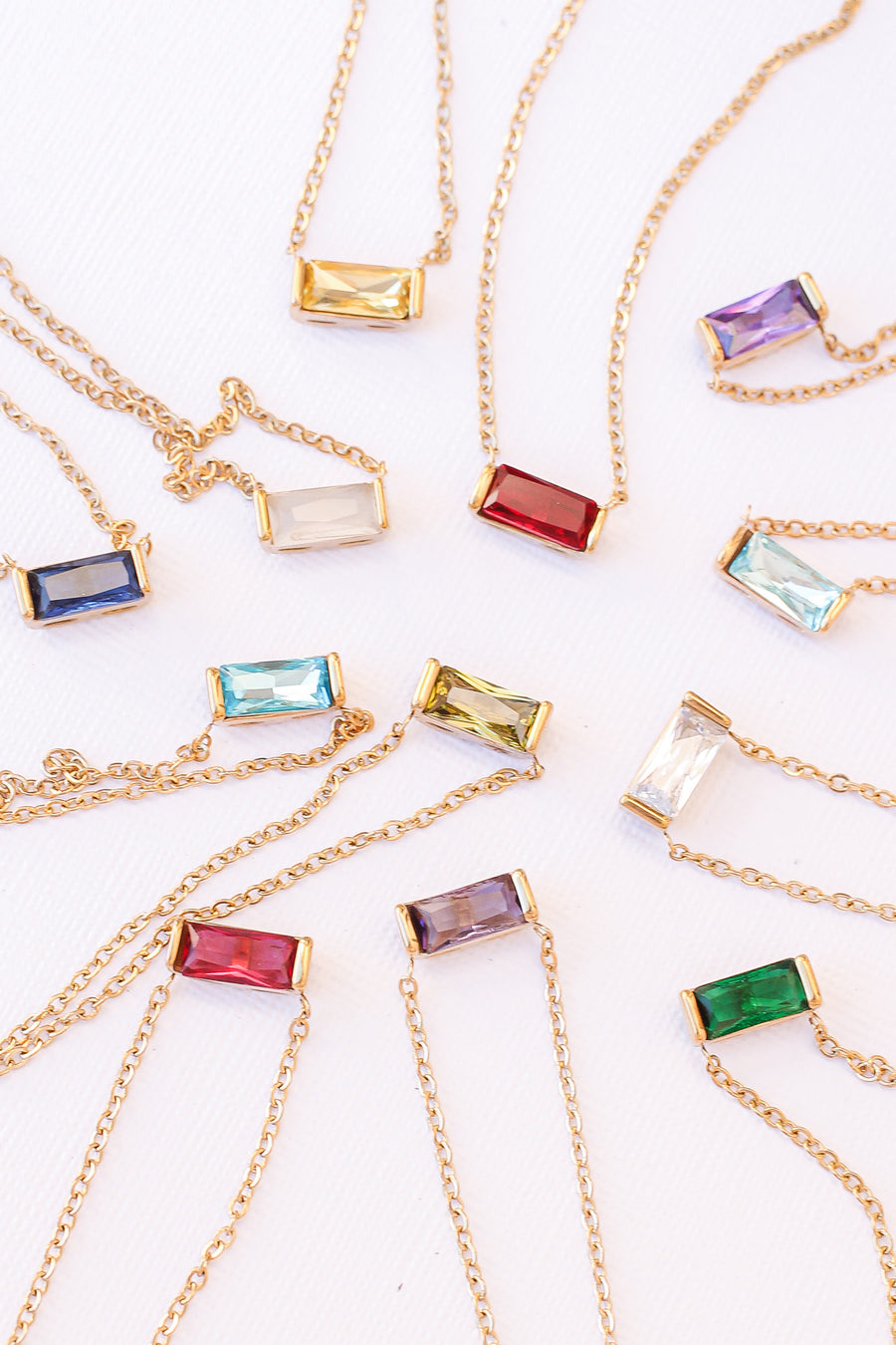 CZ Birthstone Necklace in Gold