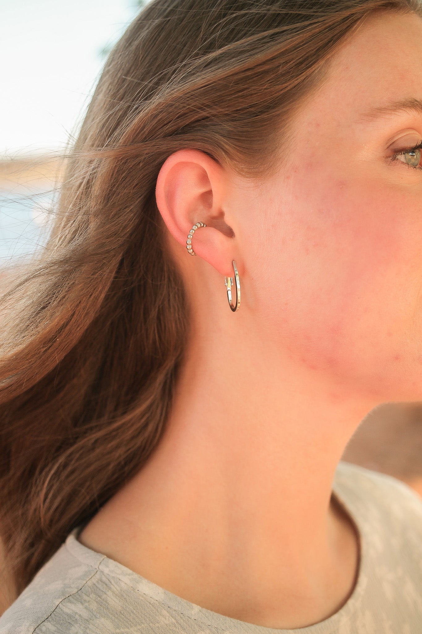 Ava Cuff Earring in Silver