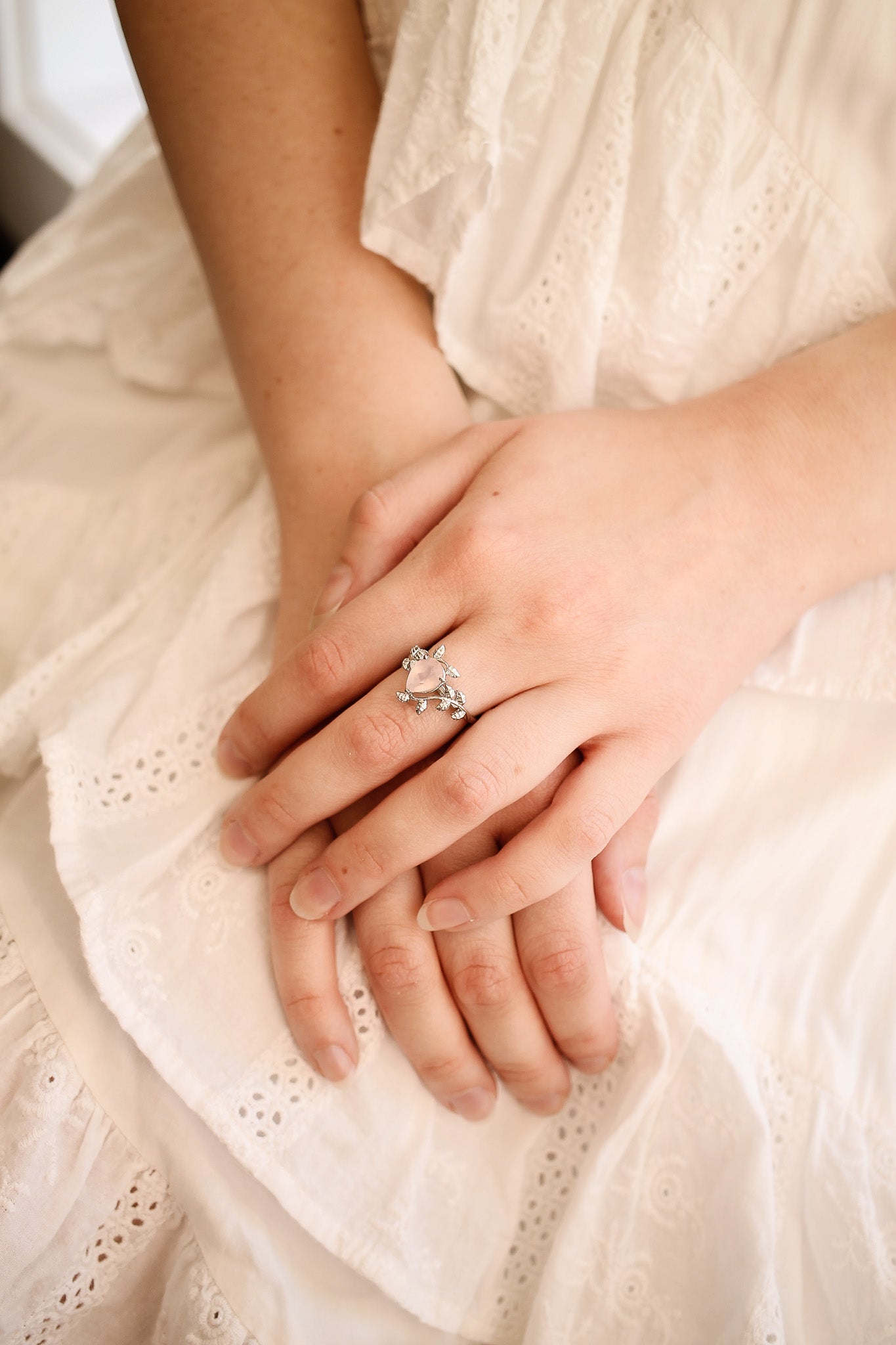 Seraphina Ring in Silver Rose Quartz