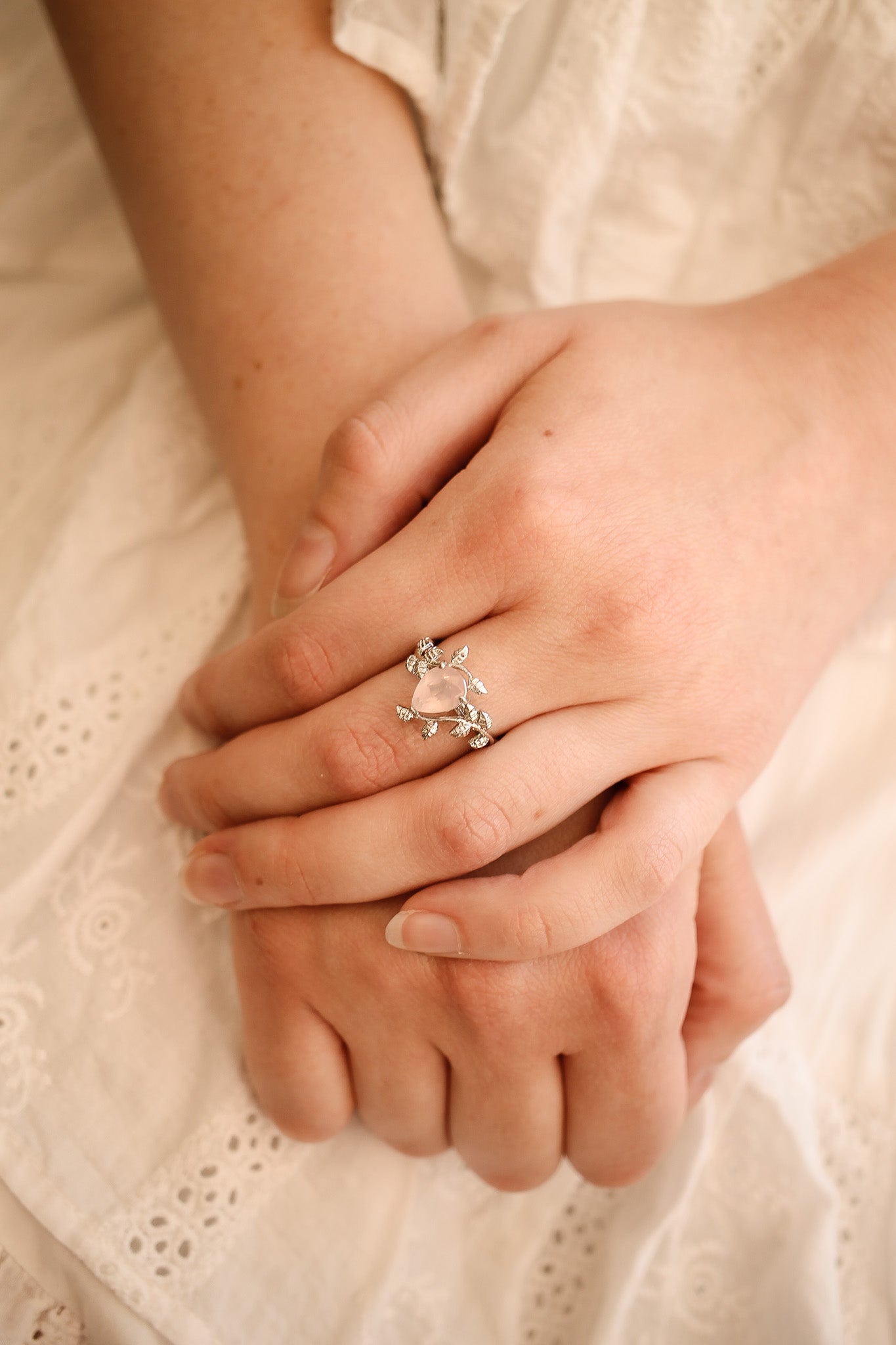 Seraphina Ring in Silver Rose Quartz