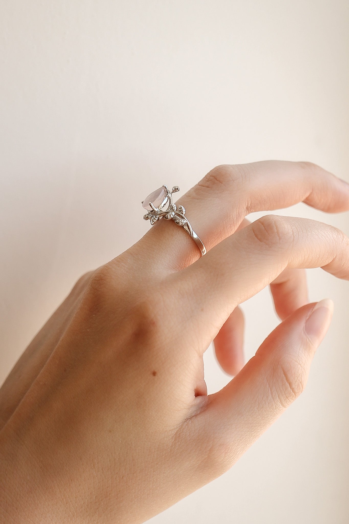 Seraphina Ring in Silver Rose Quartz