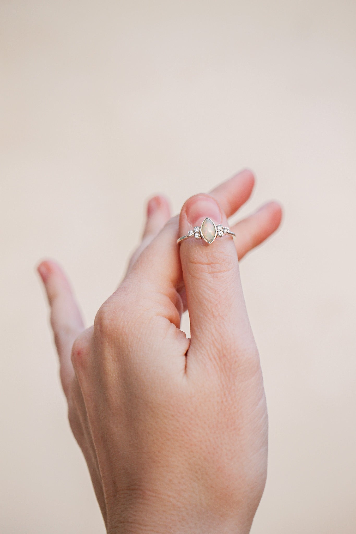 Serena Opal Ring in Silver