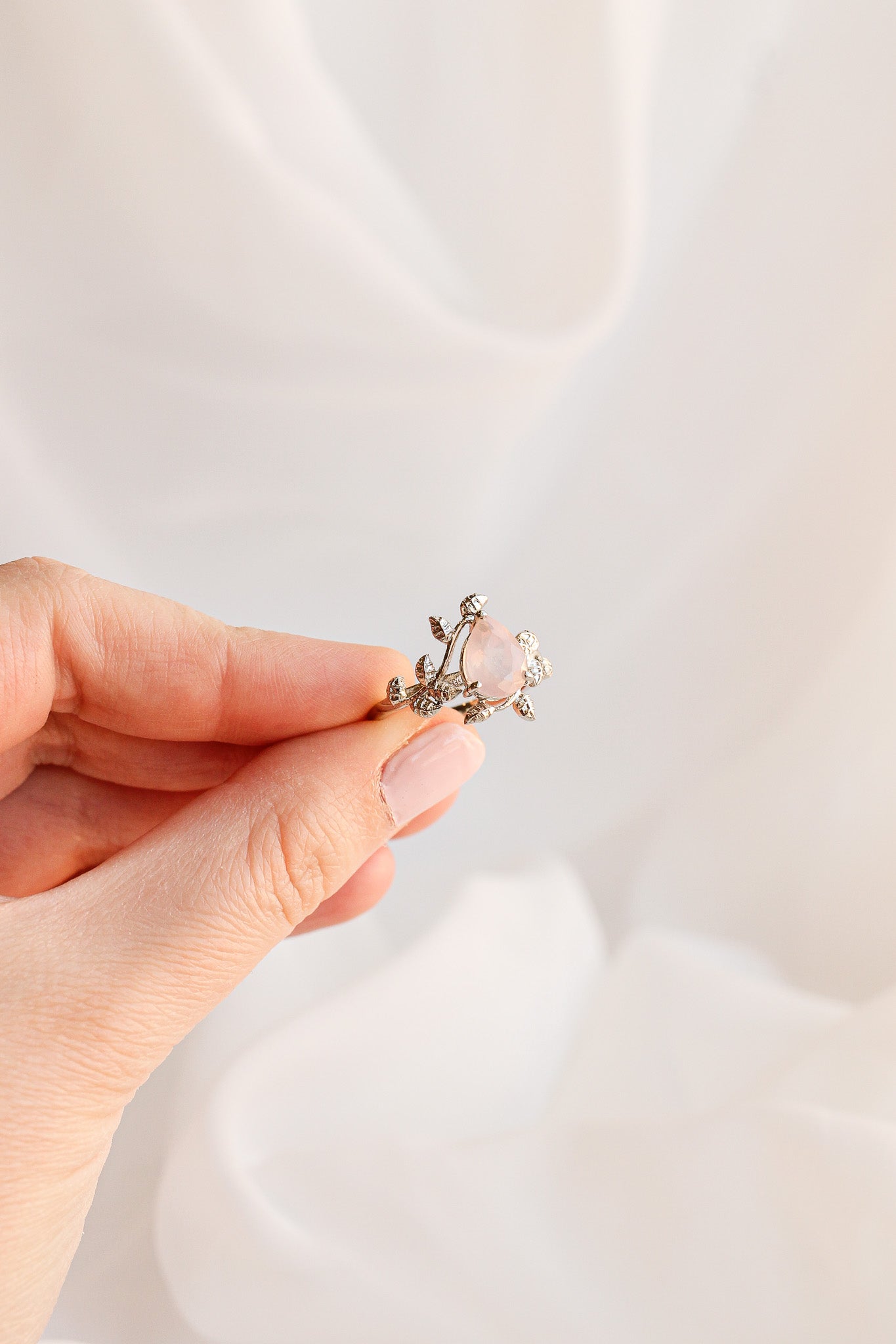 Seraphina Ring in Silver Rose Quartz