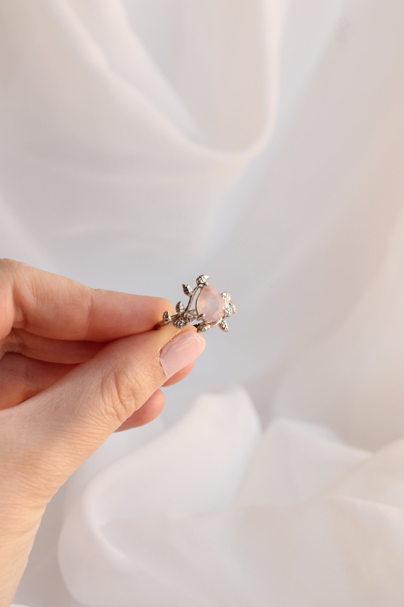 Seraphina Ring in Silver Rose Quartz