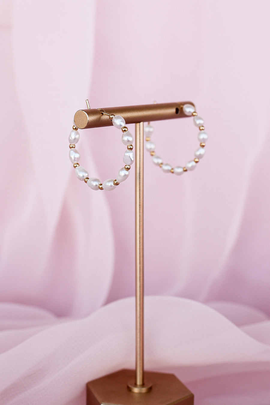 Paige Pearl Beaded Hoop