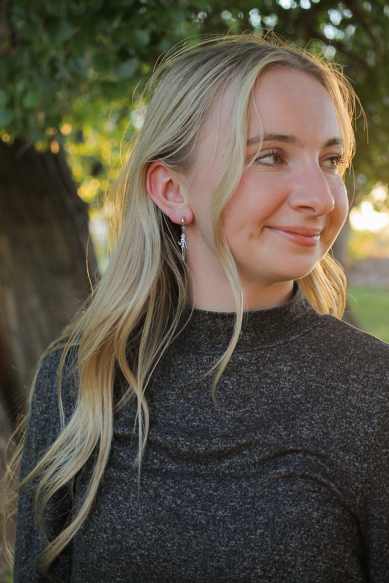 Dancing Skeleton Earring in Silver