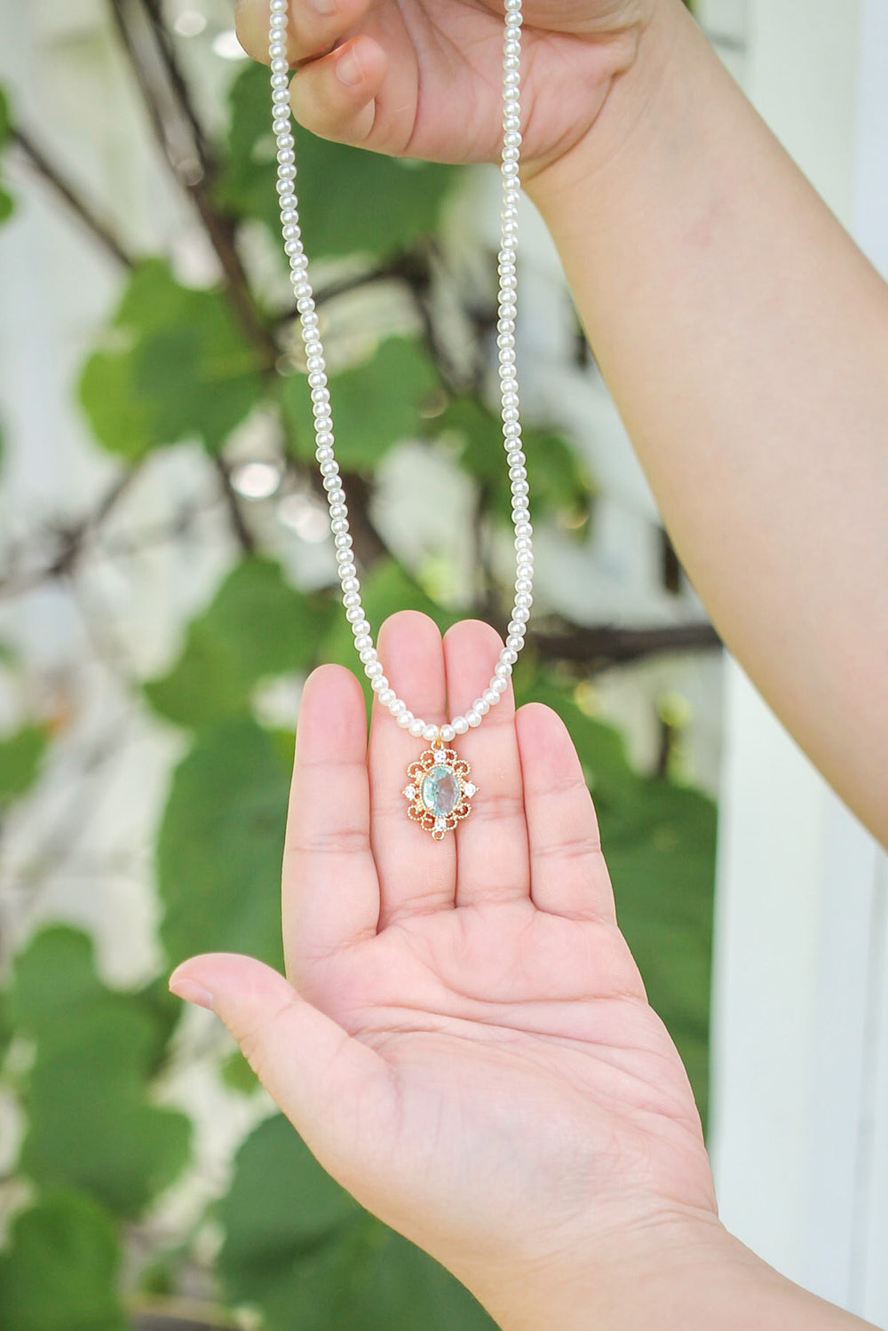 Cinderella Necklace in Aquamarine · Rose & Clay