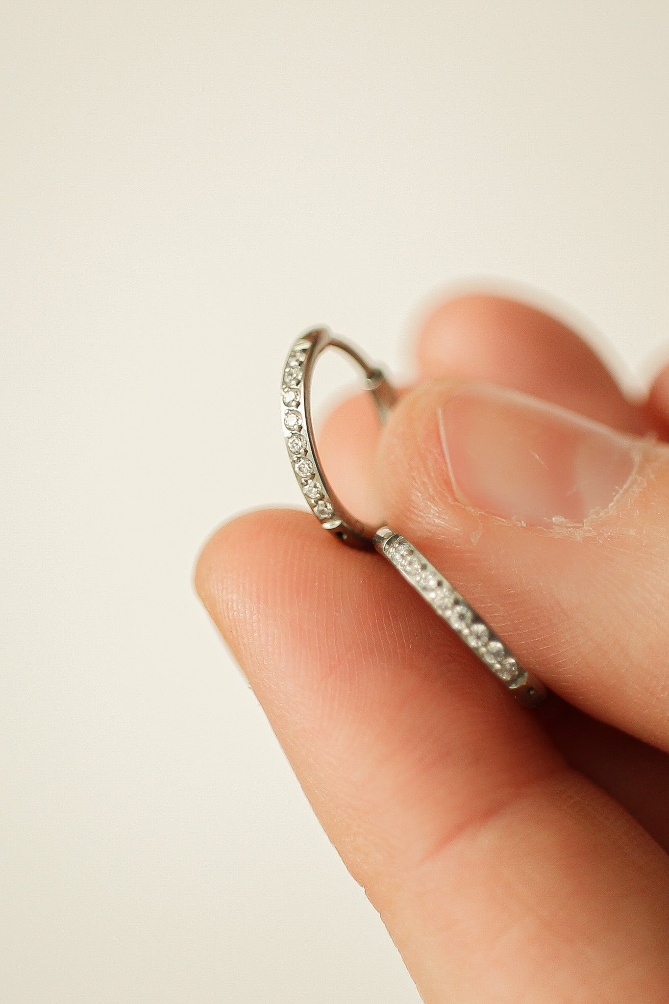 Micro Crystal Huggie Hoop