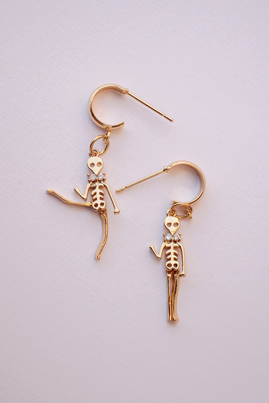 Dancing Skeleton Earring in Gold