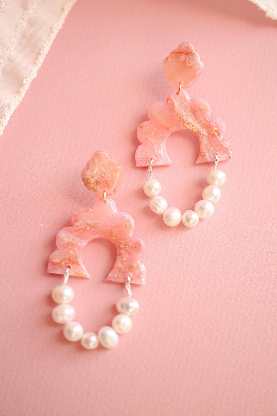 Sonnet Dangle in Rose Quartz & Freshwater Pearl