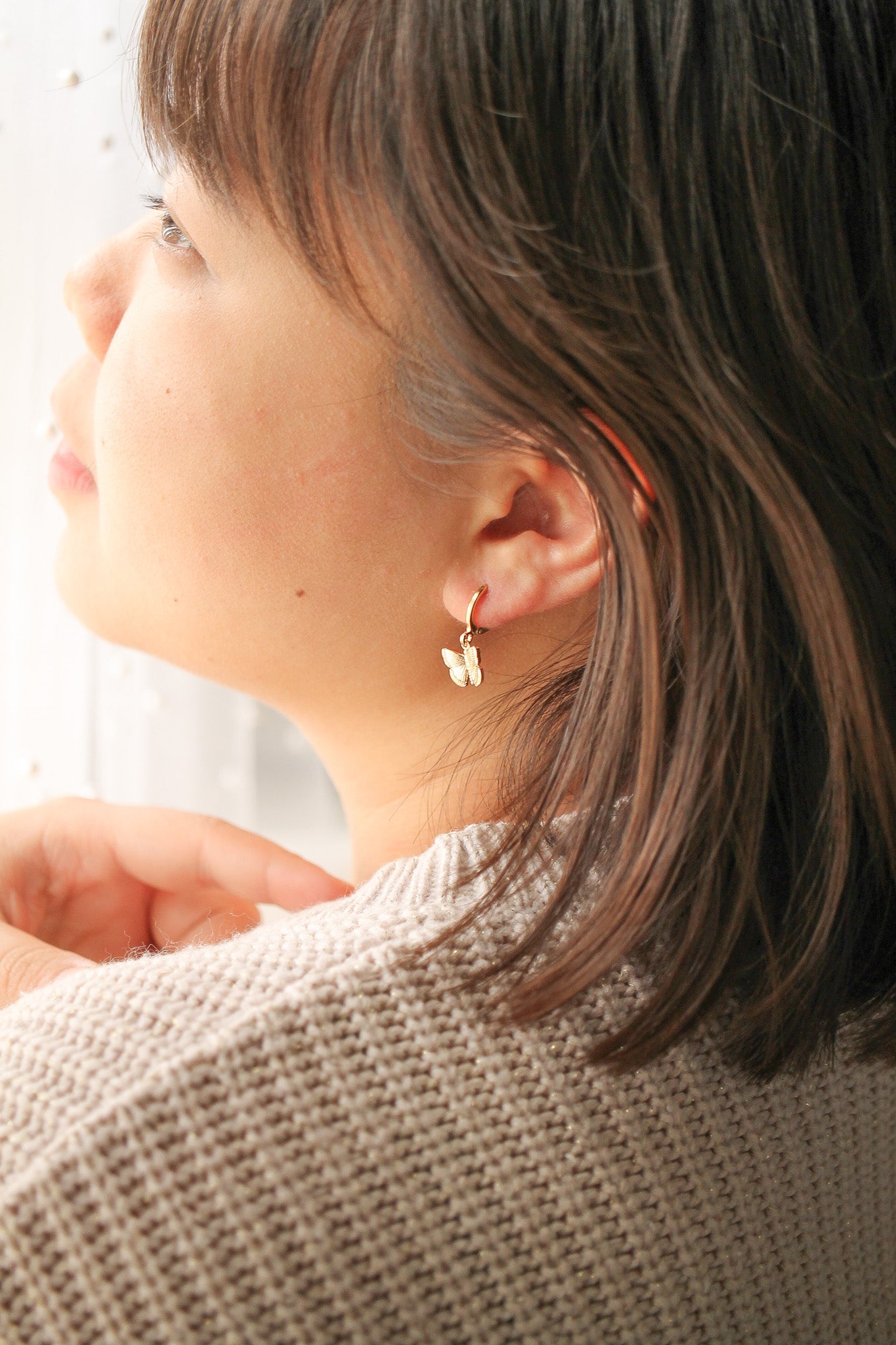 Tiny Mariposa top Hoops/14k Gold Filled